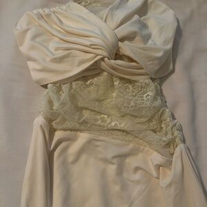 Peppermayo Yellow Lace Maxi Dress